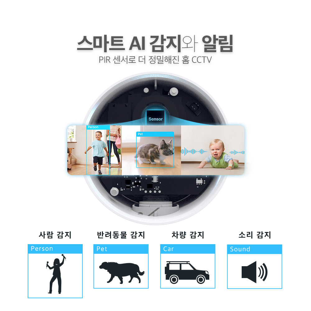 2K 무선 배터리 자석형 카메라