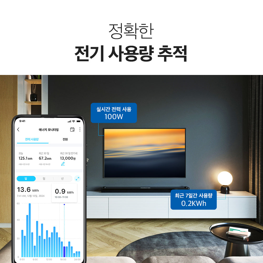 16A 미니 에너지 모니터링 Wi-Fi 전원 플러그