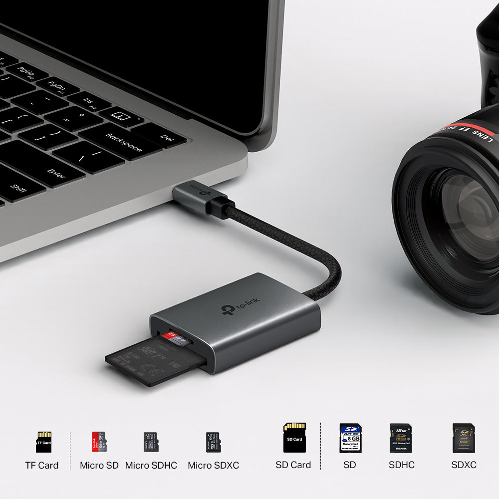 티피링크 UA430C SD 카드 리더기 USB-C 동시 읽기/쓰기